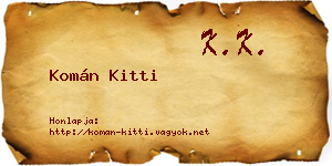 Komán Kitti névjegykártya